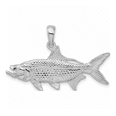 Sterling Silver 3D Oxeye Tarpon Fish Pendant