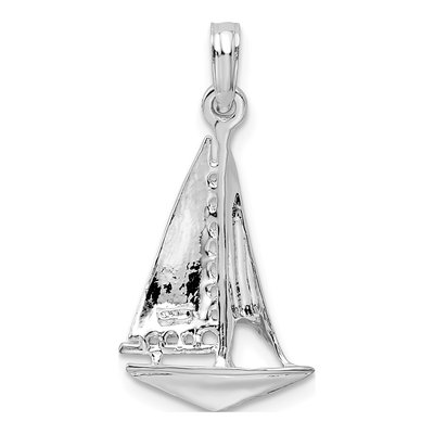 Sterling Silver 3D Sailboat Pendant – view 4