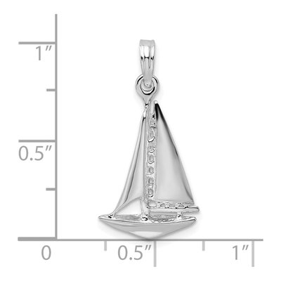 Sterling Silver 3D Sailboat Pendant – view 6