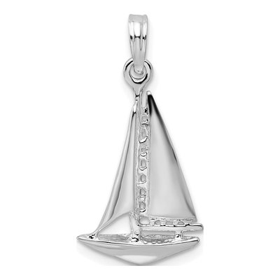 Sterling Silver 3D Sailboat Pendant
