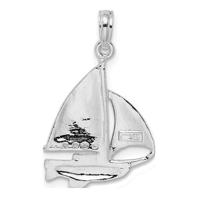 Sterling Silver Sailboat Pendant – view 4