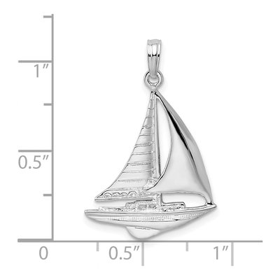 Sterling Silver Sailboat Pendant – view 6