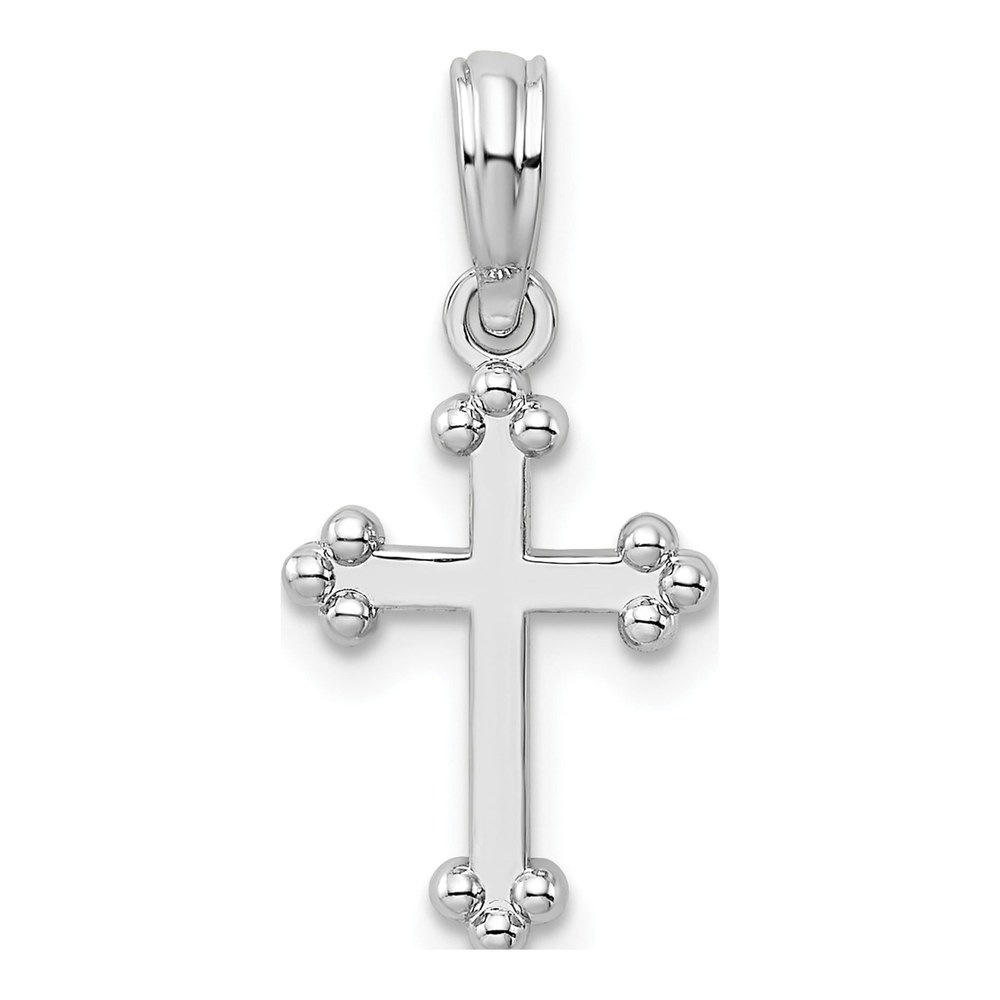 Sterling Silver Small Budded Cross Pendant