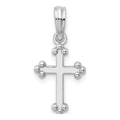 Sterling Silver Small Budded Cross Pendant
