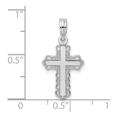 Sterling Silver Lace Trim Cross Pendant – view 5