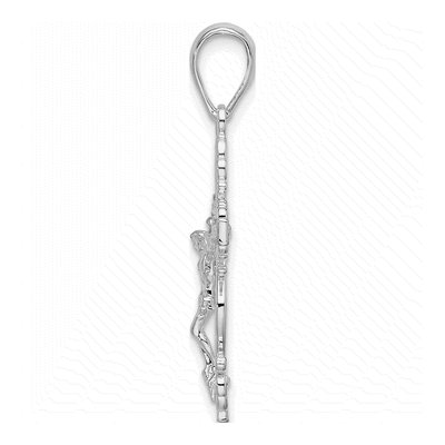 Sterling Silver Lace Trim Crucifix Pendant – view 3