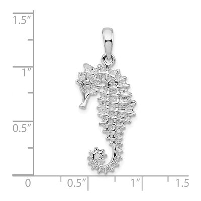 Sterling Silver 3D Sea Horse Pendant – view 4