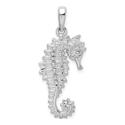 Sterling Silver 3D Sea Horse Pendant – view 5