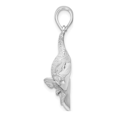 Sterling Silver Red Fish Pendant – view 3