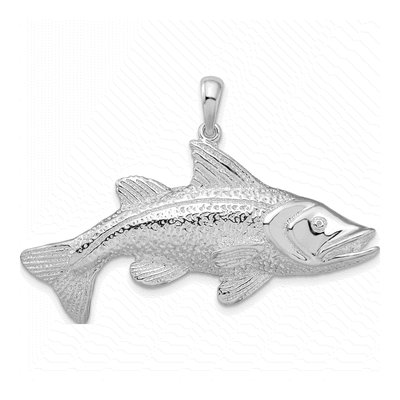 Sterling Silver Red Fish Pendant