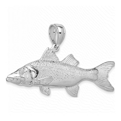 Sterling Silver 3D Snook Fish Pendant – view 6