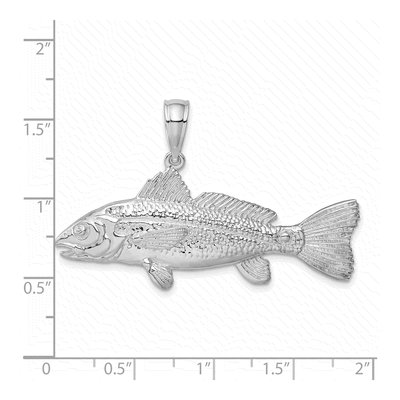 Sterling Silver 3D Red Fish Pendant – view 4