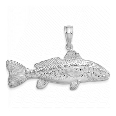 Sterling Silver 3D Red Fish Pendant – view 5