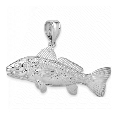 Sterling Silver 3D Red Fish Pendant – view 6