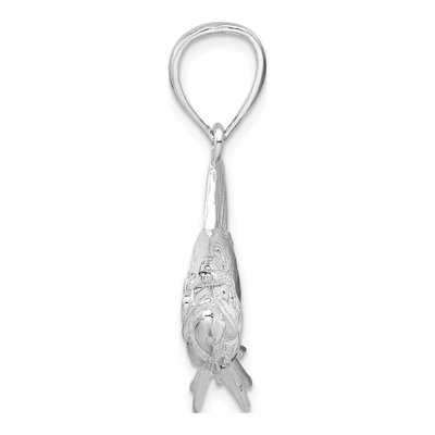 Sterling Silver 3D Oxeye Tarpon Fish Pendant – view 3
