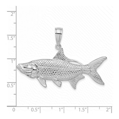 Sterling Silver 3D Oxeye Tarpon Fish Pendant – view 4