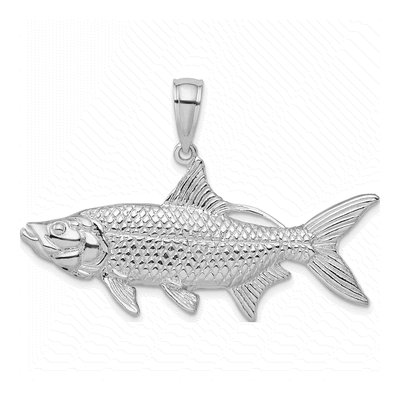 Sterling Silver 3D Oxeye Tarpon Fish Pendant – view 5