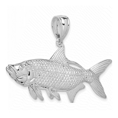 Sterling Silver 3D Oxeye Tarpon Fish Pendant – view 6