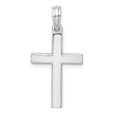 Sterling Silver Beveled Latin Cross Pendant