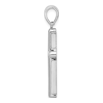 Sterling Silver Rounded Cross Frame Pendant – view 3