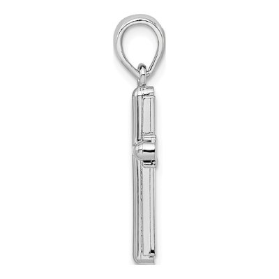 Sterling Silver Rounded Cross Frame Pendant – view 3