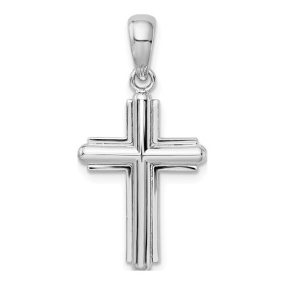 Sterling Silver Rounded Cross Frame Pendant