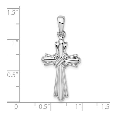 Sterling Silver Budded Cross Pendant – view 4