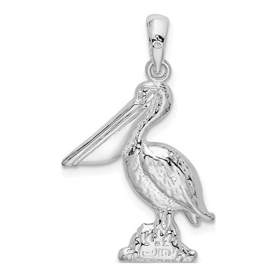 Sterling Silver 3D Standing Pelican Pendant – view 5