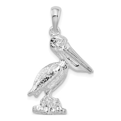 Sterling Silver 3D Pelican Pendant
