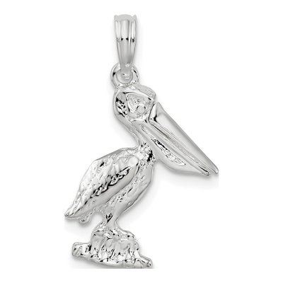Sterling Silver 3D Pelican Pendant