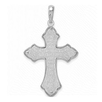 Sterling Silver Fleur de Lis Cross Pendant – view 4