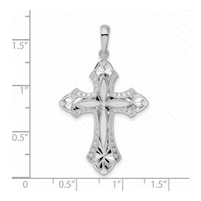 Sterling Silver Fleur de Lis Cross Pendant – view 5