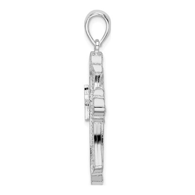 Sterling Silver Fleur de Lis Cross Pendant – view 3