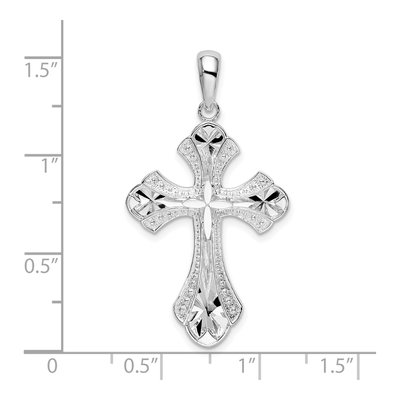 Sterling Silver Fleur de Lis Cross Pendant – view 4