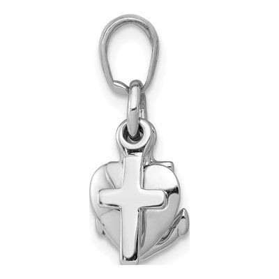 Sterling Silver Anchor Heart Cross Pendant – view 3