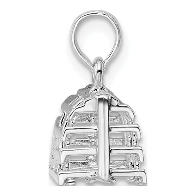 Sterling Silver 3D Trap Pendant – view 3