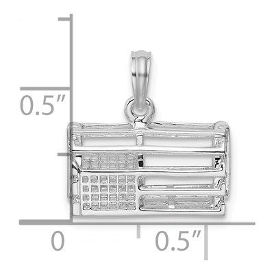 Sterling Silver 3D Trap Pendant – view 4