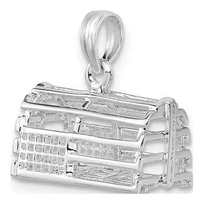 Sterling Silver 3D Trap Pendant – view 6