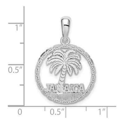 Sterling Silver Jamaica Palm Tree Disc Pendant – view 4