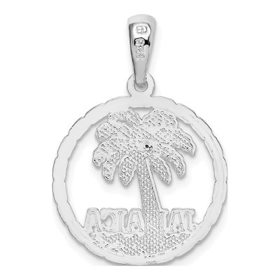 Sterling Silver Jamaica Palm Tree Disc Pendant – view 5