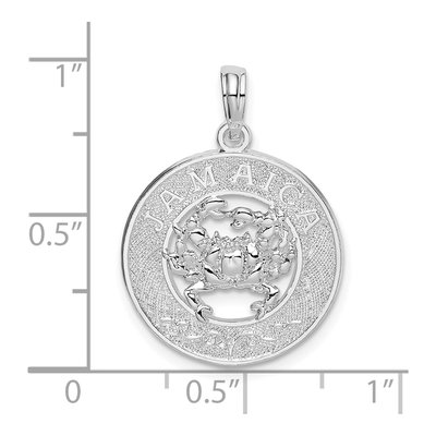 Sterling Silver Jamaica Crab Circle Pendant – view 4