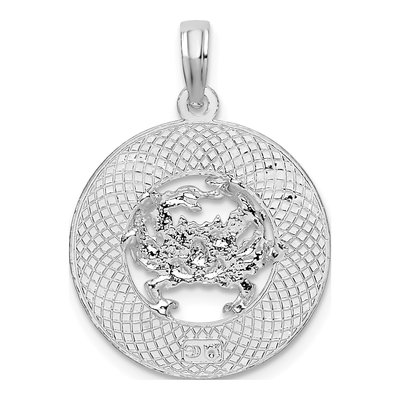 Sterling Silver Jamaica Crab Circle Pendant – view 5