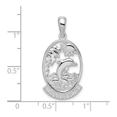 Sterling Silver Dolphin Sunset Pendant – view 4