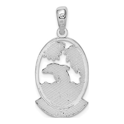 Sterling Silver Dolphin Sunset Pendant – view 5