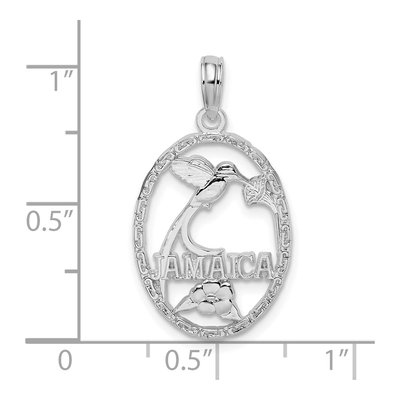Sterling Silver Oval Bird Flower Pendant – view 4