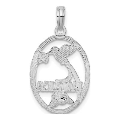 Sterling Silver Oval Bird Flower Pendant – view 5