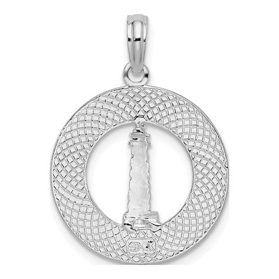 Sterling Silver Mystic Lighthouse Circle Pendant – view 5