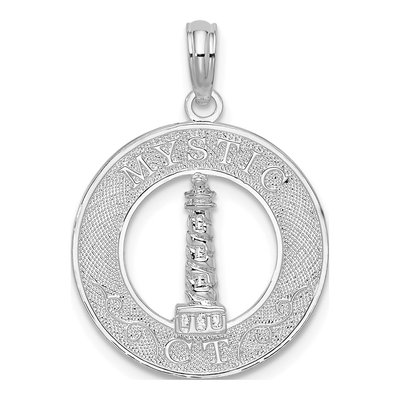 Sterling Silver Mystic Lighthouse Circle Pendant