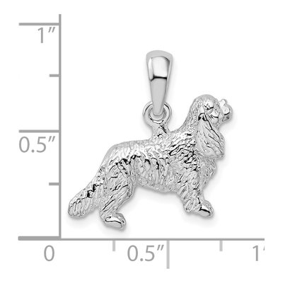 Sterling Silver 3D Cavalier King Charles Spaniel Pendant – view 4