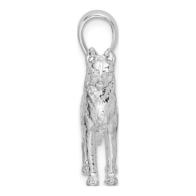 Sterling Silver 3D Siberian Husky Pendant – view 3